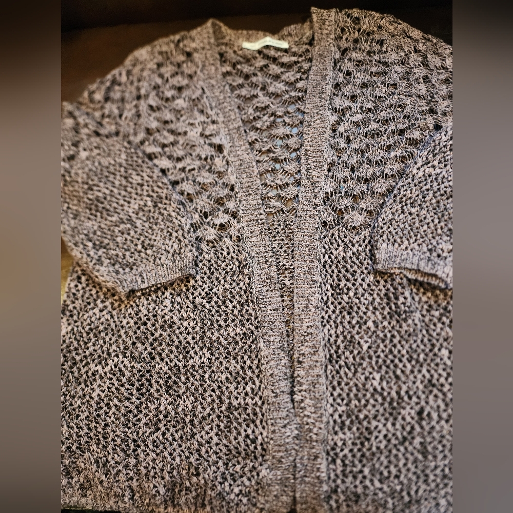 Maurices Open-Knit Purple Sweater